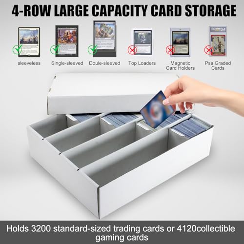 Card Storage Box, 5 Pack 3200 Count with Dividers for Trading Cards I875