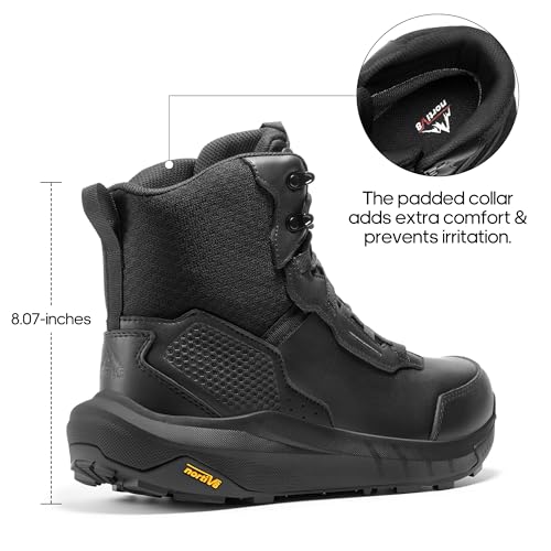 Men's Waterproof Tactical Work Boots Lightweight Leather Non-Slip Hiking P869327