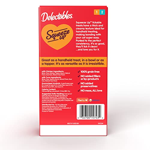 Handheld Lickable Treats for Cats, Chicken and Tuna Salmon, 54 Count A909