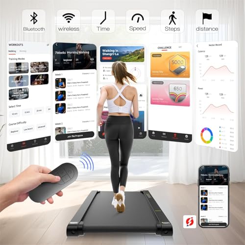 Walking Vibration Pad with APP, 3 in 1 Under Desk Treadmill, Low Noise with Remote Control V76557