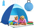 Pop Up Beach Tent, Automatic Set Up Beach Tent Shelters, UPF 50+ Beach Tent for 1-3 Person, Foldable Outdoor Lightweight Waterproof Beach Tent Sun Shelter, Beach Tent Pop Up with Carry Bag