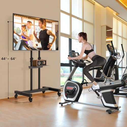 Rolling TV Stand for 32-83 inch TVs, Height Adjustable with Wheels and Laptop Shelf I27401