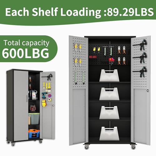 Rolling Tool Storage Cabinet with 4 Drawer and Locking Door U282375