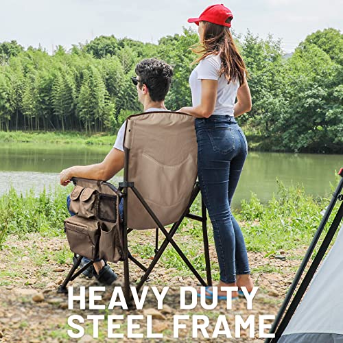 Oversized Folding Camping Chair High Back Heavy Duty for Adults with Cup Holder K6105