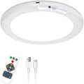 Motion Sensor Rechargeable Ceiling Light, 7.5 Inch 6500K Battery Powered Ceiling Light with Remote 3 Colors Dimmable, Motion Sensor Ceiling Light Wired for Closet Stair Shed Shower Room, White