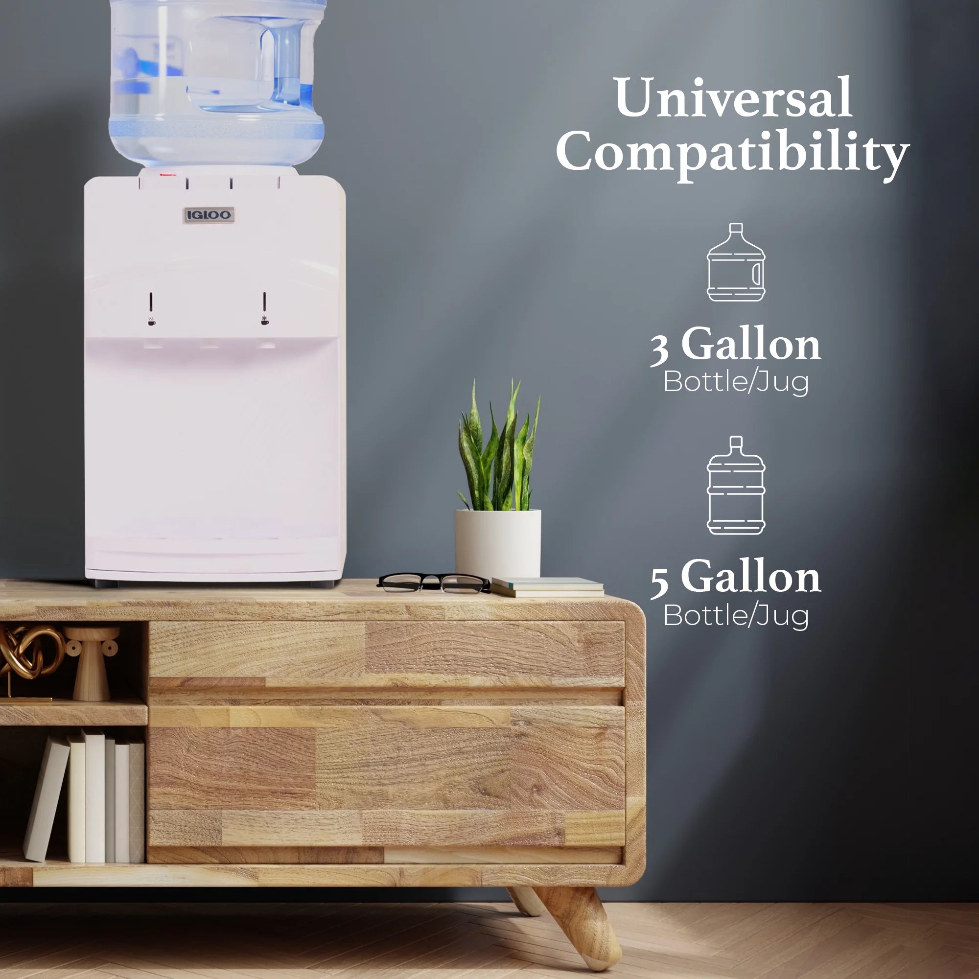 Countertop Hot and Cold Water Dispenser, White T8176