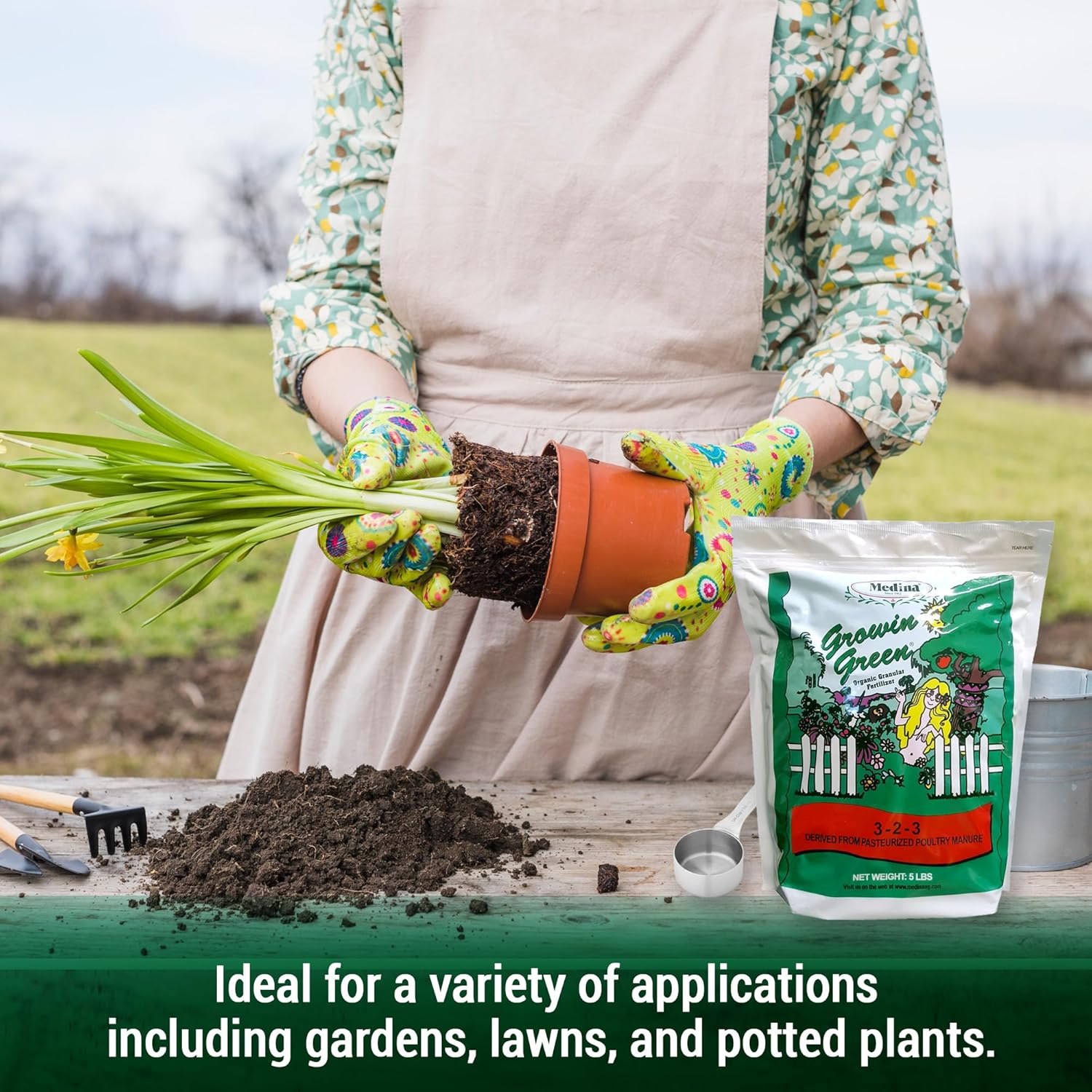 Organic Granular Fertilizer 5 lb Bag for Gardens and Lawns E5767
