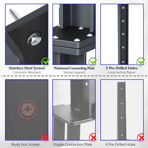 Fence Post Repair Kit 32in Heavy Duty Steel Screw-Connected K5561