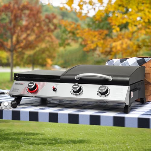 3 Burner Propane Gas Grill and Griddle Combo with Lid, 29,000 BTUs, 364 Sq. In. Cooking Area U469458