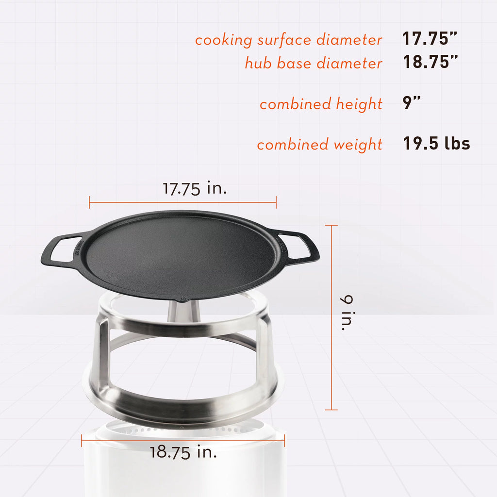 Cast Iron Cookware for Bonfire Fire Pit, 17.75" Cooking Surface T982