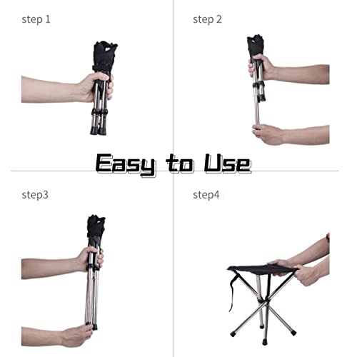 Portable Camping Stool with Side Pocket, 12.5in Foldable Seat X1914
