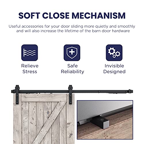 Sliding Barn Door Soft Close Hardware Kit for 36-40 Inch Door Panel Q939896