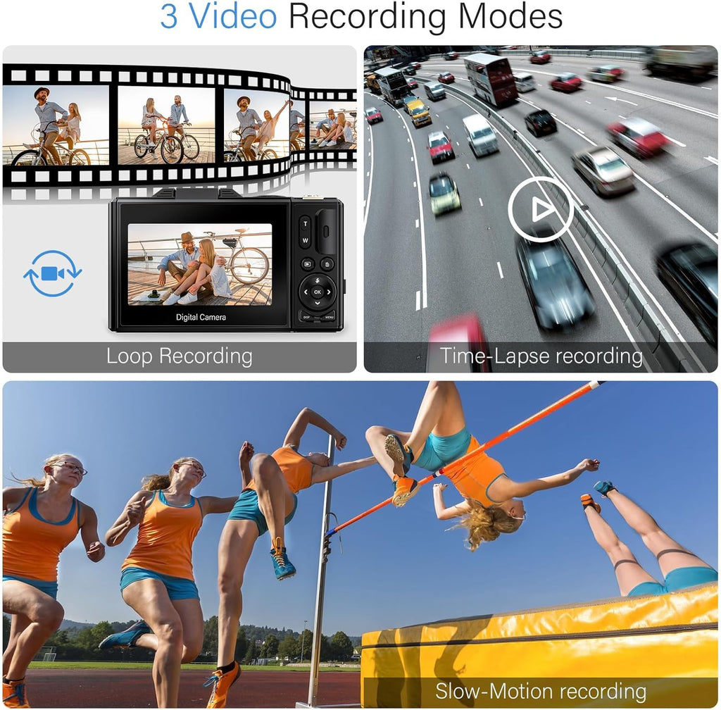 4K Digital Camera for Photography, 64MP Vlogging with 18X Zoom and Flip Screen K331304