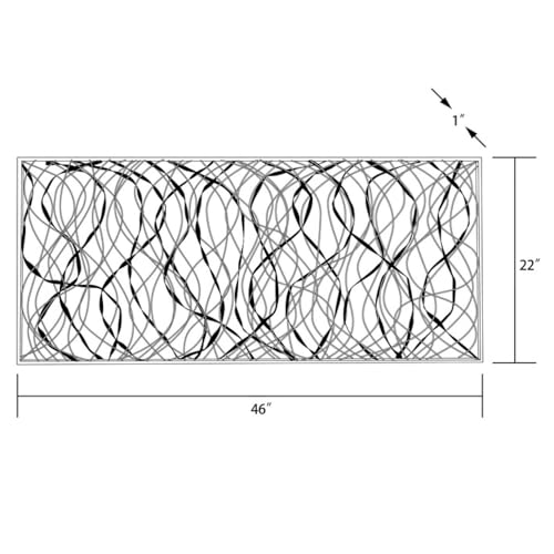 Metal Wall Art, 46" Black Wall Decor, Modern Hanging Wall Decoration L563