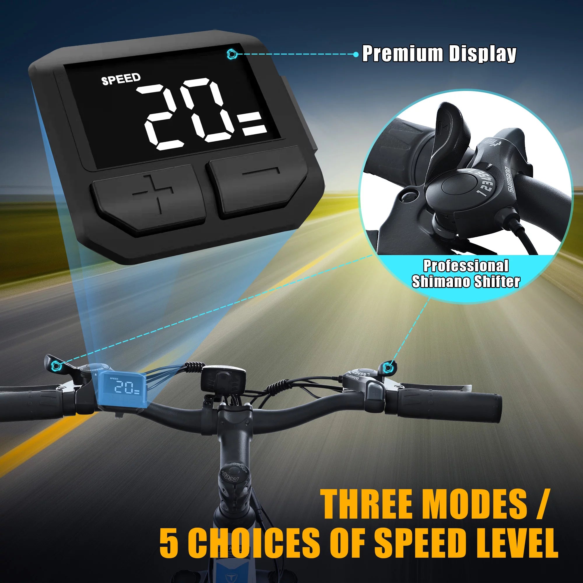 Electric Mountain Ebike for Adults 26" - 350W Motor, 20MPH, 36V Battery, 21-Speed Gears U373