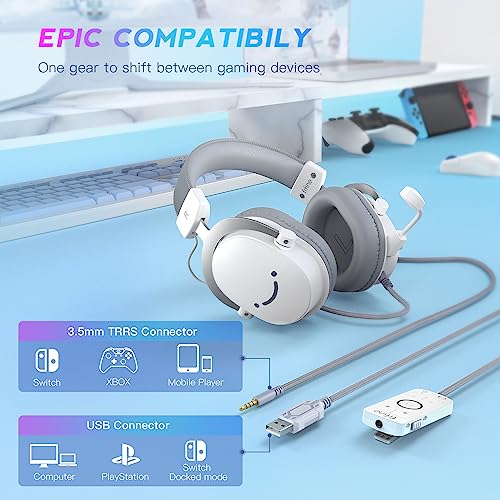 PC Gaming Headset with 7.1 Surround Sound, Detachable Microphone, Over-Ear Wired P287208