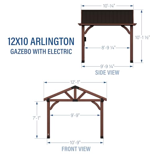 Cedar Wood Gazebo with Thermal Insulated Steel Roof B436