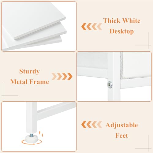 White Vanity Desk with Mirror and Drawers B362573
