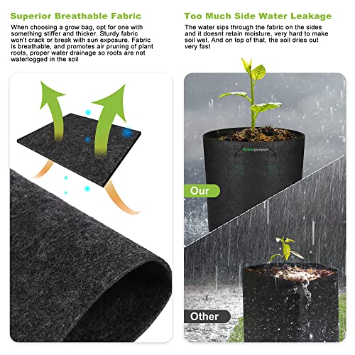 8 Pack Tall Grow Bags for Vegetables, Heavy Duty Nonwoven Fabric Pots with Handles R212323