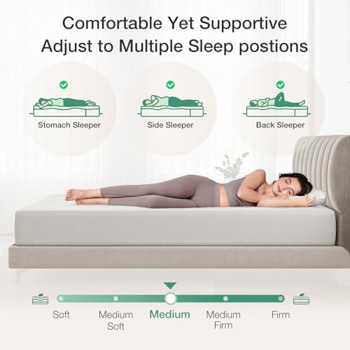 Twin Mattress, 12 Inch Gel Memory Foam, Medium Firm Feel K502