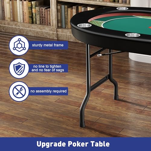 Foldable Blackjack Poker Table with Cup Holders G3690