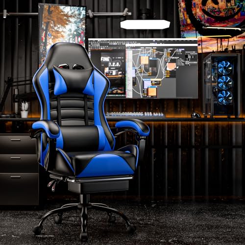 Ergonomic Gaming Chair with Footrest, Reclining, Lumbar Support I1131