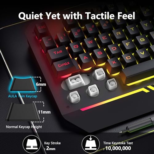 Gaming Keyboard and Mouse Combo, RGB Backlit, USB Wired A5894