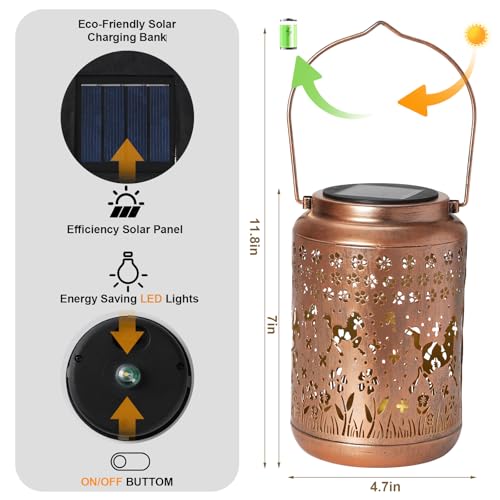 Solar Lanterns Outdoor Turtle Garden Decor Waterproof Hanging Light L4405