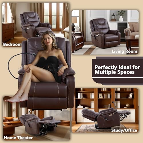 Zero Gravity Electric Recliner with Heat and Massage, Phone Holder, USB Port T74234
