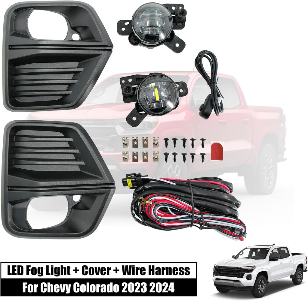 Front Fog Light Assembly for Chevy Colorado 2023 2024 with Bezel and Harness S639