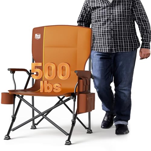 Oversized Folding Camping Chair High Back Heavy Duty for Adults with Cup Holder K6105