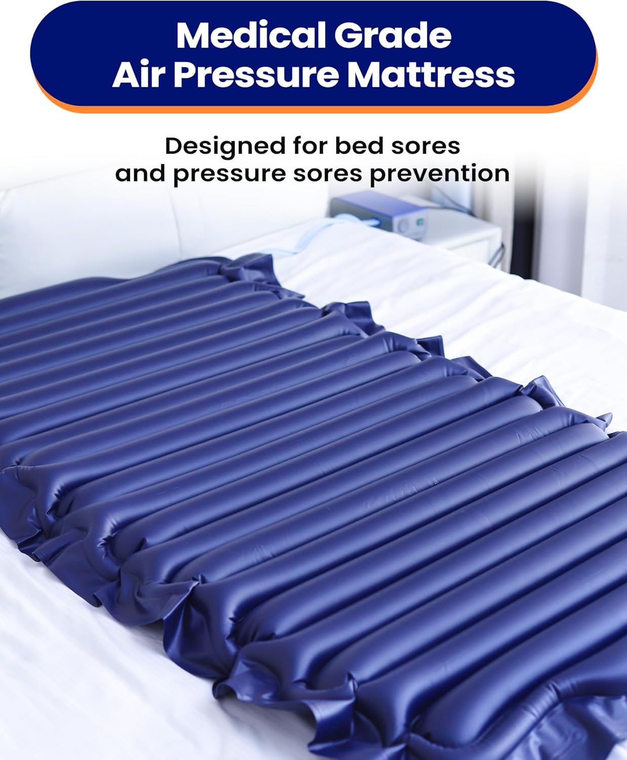 Alternating Air Pressure Mattress Pad with Pump, Waterproof Bed Sore Relief Cushion S2752