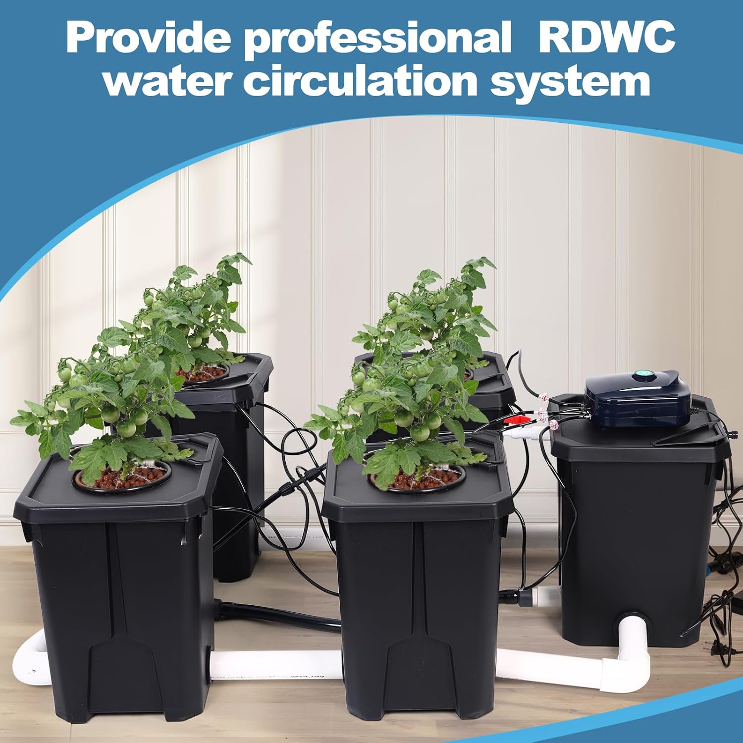 Hydroponics Grow System 4 Site with 7-Gallon Reservoir L491509