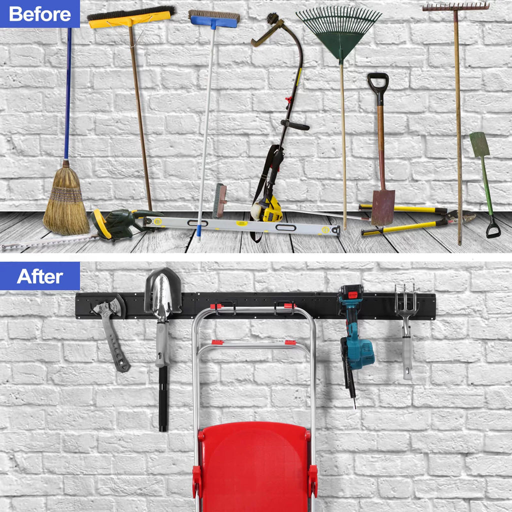 Wall Mounted Tool Storage Organizer with 6 Hooks and 3 Boards U46571