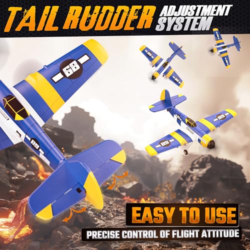 RC Plane with 6-Axis Gyro, Easy Control for Beginners, LED Lights U3567