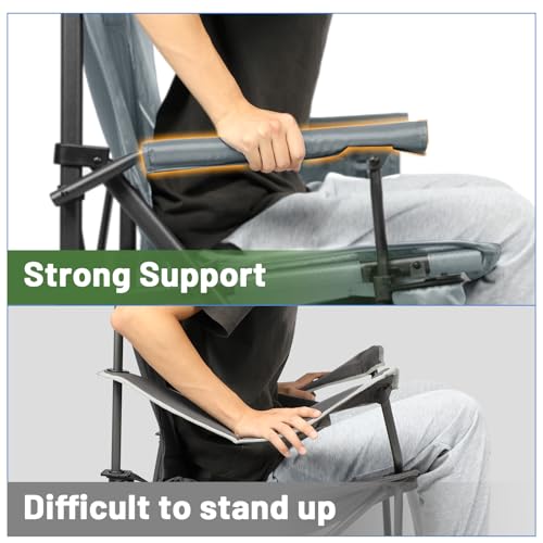 Oversized Folding Camping Chair High Back Heavy Duty for Adults with Cup Holder K6105