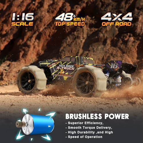 1/16 Scale 4WD Brushless RC Truck, All Terrain Off-Road Semi-Truck V171376