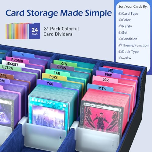 Trading Card Storage Box with 50 Sleeves and 24 Dividers G3044