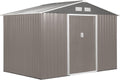 Outsunny 9' x 6' Outdoor Backyard Metal Garden Utility Storage Shed - Gray/White