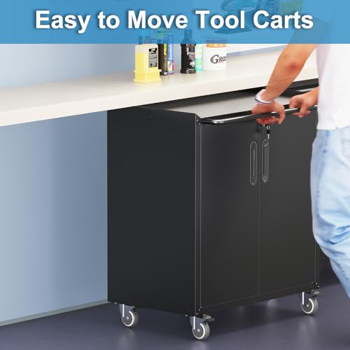 Wall Cabinet with 2 Doors, Lockable, Adjustable Shelves, Heavy Duty Steel J4545