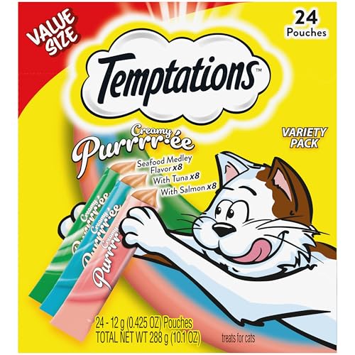 Creamy Puree Lickable Cat Treats, 0.42 oz Tubes, 48 Count Y26330