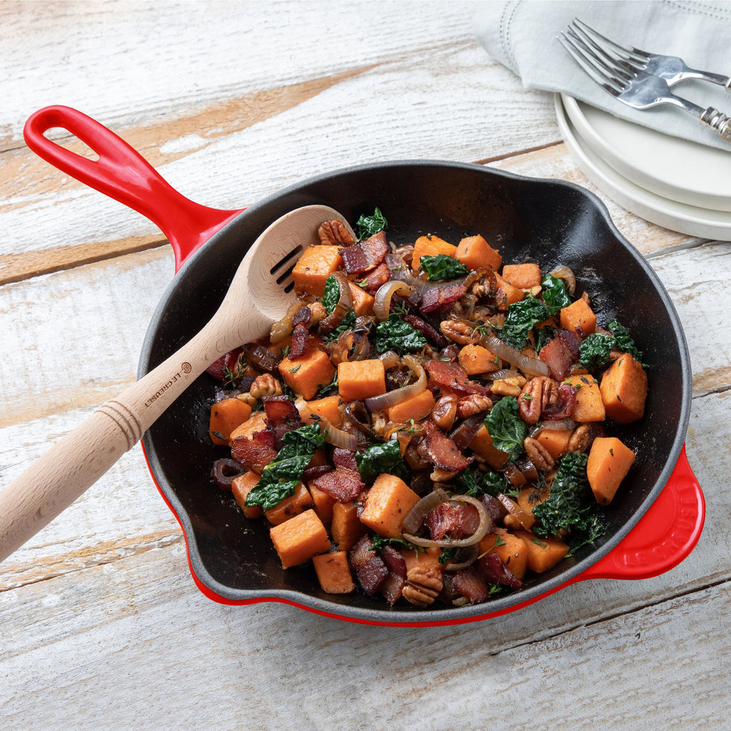 Enameled Cast-Iron Skillet with Iron Handle I6984