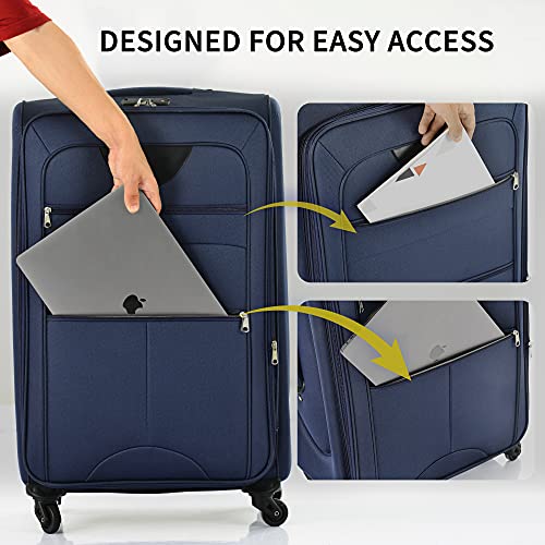 Softside 3-Piece Expandable Luggage Set with TSA Lock Spinner Wheels S375
