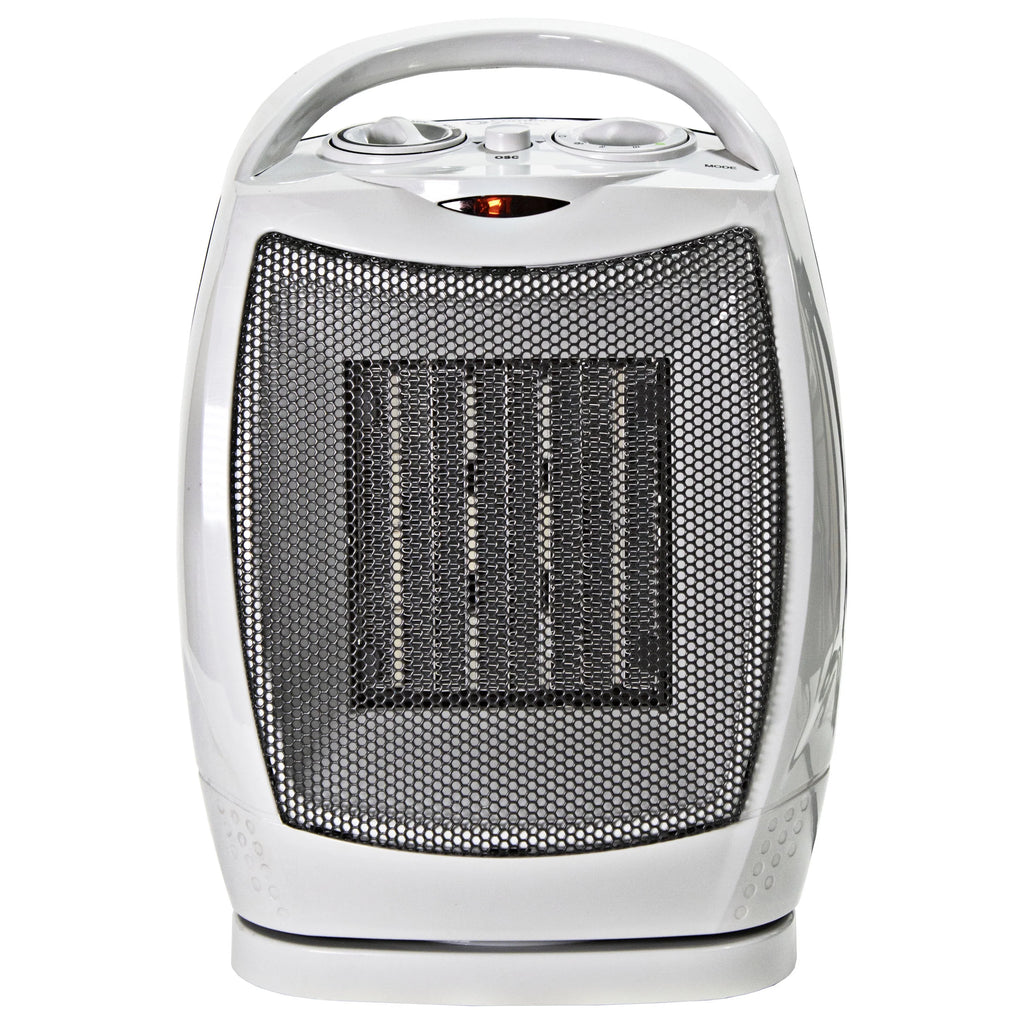 Oscillating Ceramic Heater, 1500W, Adjustable Thermostat E7454