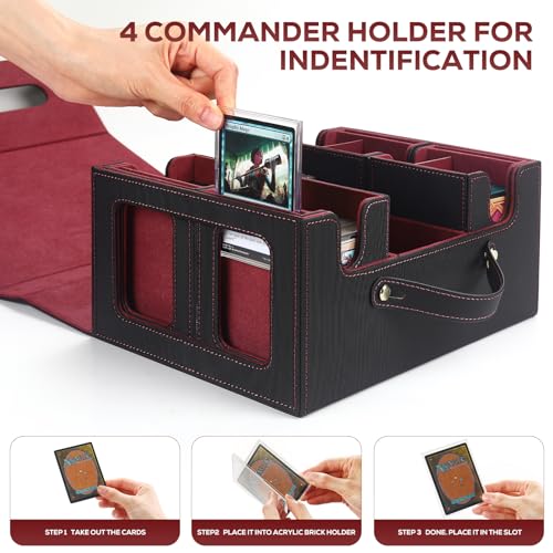 Card Storage Box with Dividers for TCG Sports Cards S2798
