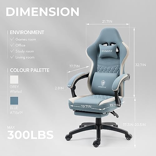 Gaming Chair with Breathable Fabric, Pocket Spring Cushion and Footrest H620