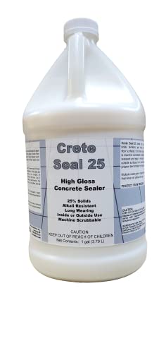 Crete Seal 25 - Concrete, Brick, Terrazzo Wall & Floor Sealer, High-Gloss Finish (1 Gallon)
