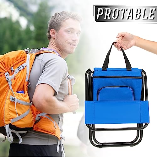 Folding Fishing Chair with Cooler Bag, Portable Backrest, Supports 220 Lbs B258