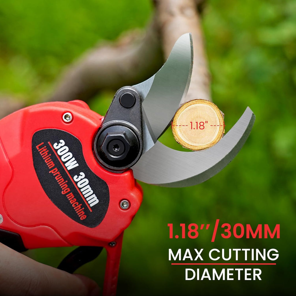 Cordless Electric Pruning Shears with 30mm Cutting Diameter and Two Batteries T600