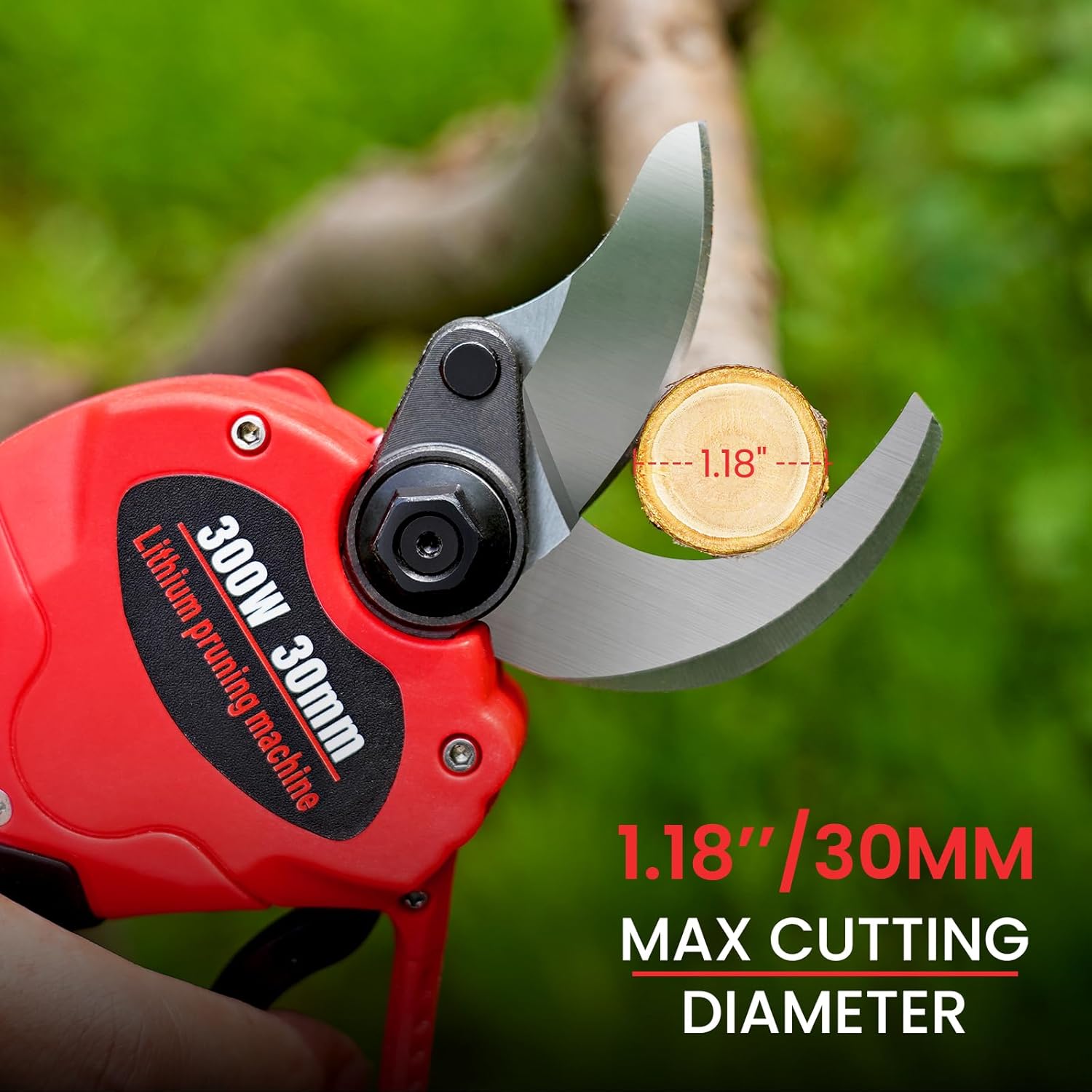 Cordless Electric Pruning Shears with 30mm Cutting Diameter and Two Batteries T600
